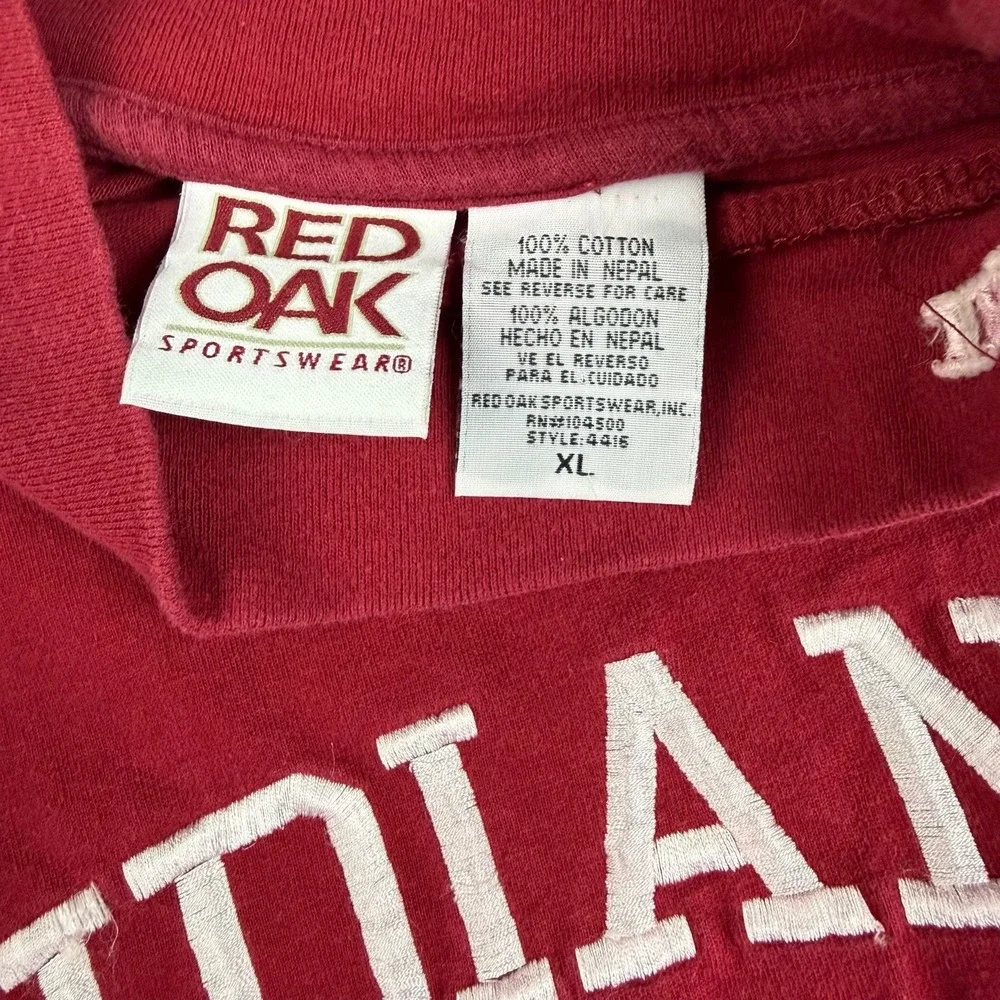 Vintage‎ Red Oak Shirt Mens XL Red Indiana College Mock Neck  USA